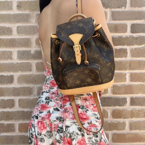 Authentic✅ Louis Vuitton Montsouris PM M51137 Monogram Canvas Backpack Brown - Picture 2 of 12